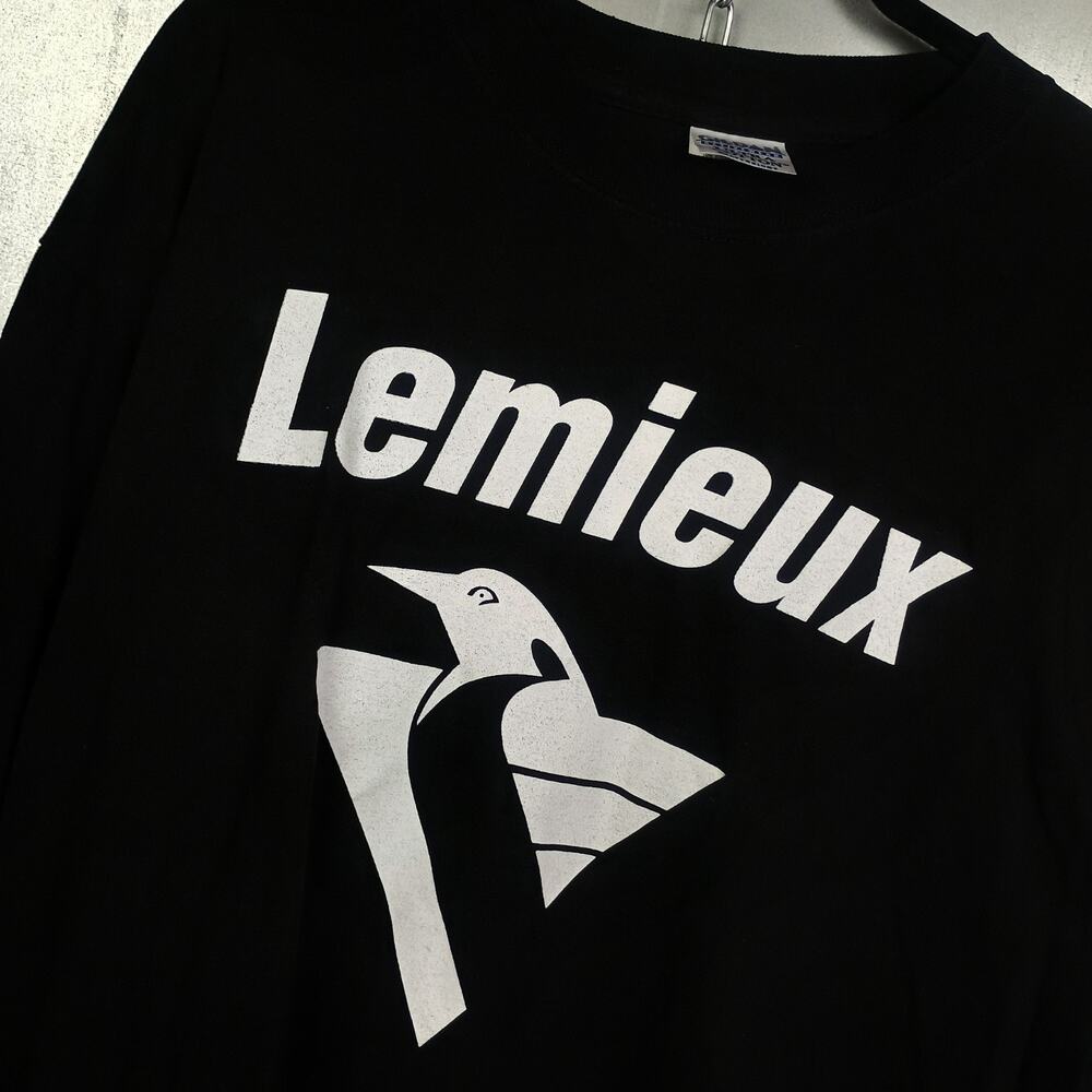 Mario Lemieux Pittsburgh Penguins Robo Pen Vintage Y2K Long Sleeve Shirt XL